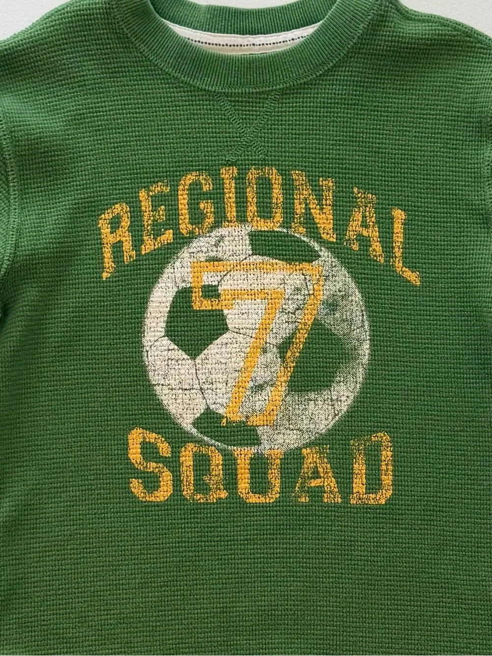 The Children's Place Green Waffle-Knit 'Regional Squad' Long Sleeve Tee